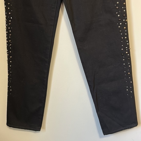 AG Adriano Goldschmied Isabelle High Rise Straight Leg Black Meteor Shower NEW - Picture 9 of 15